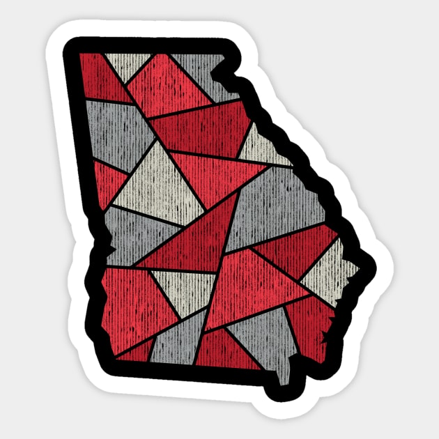 Georgia Mosaic - Red Sticker by dSyndicate